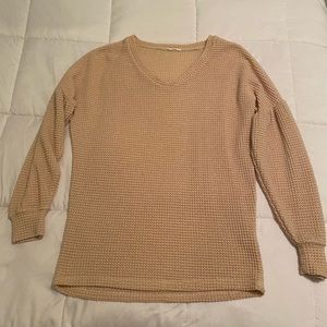 Cream Colored Knit Sweater w/ Bell Sleeves